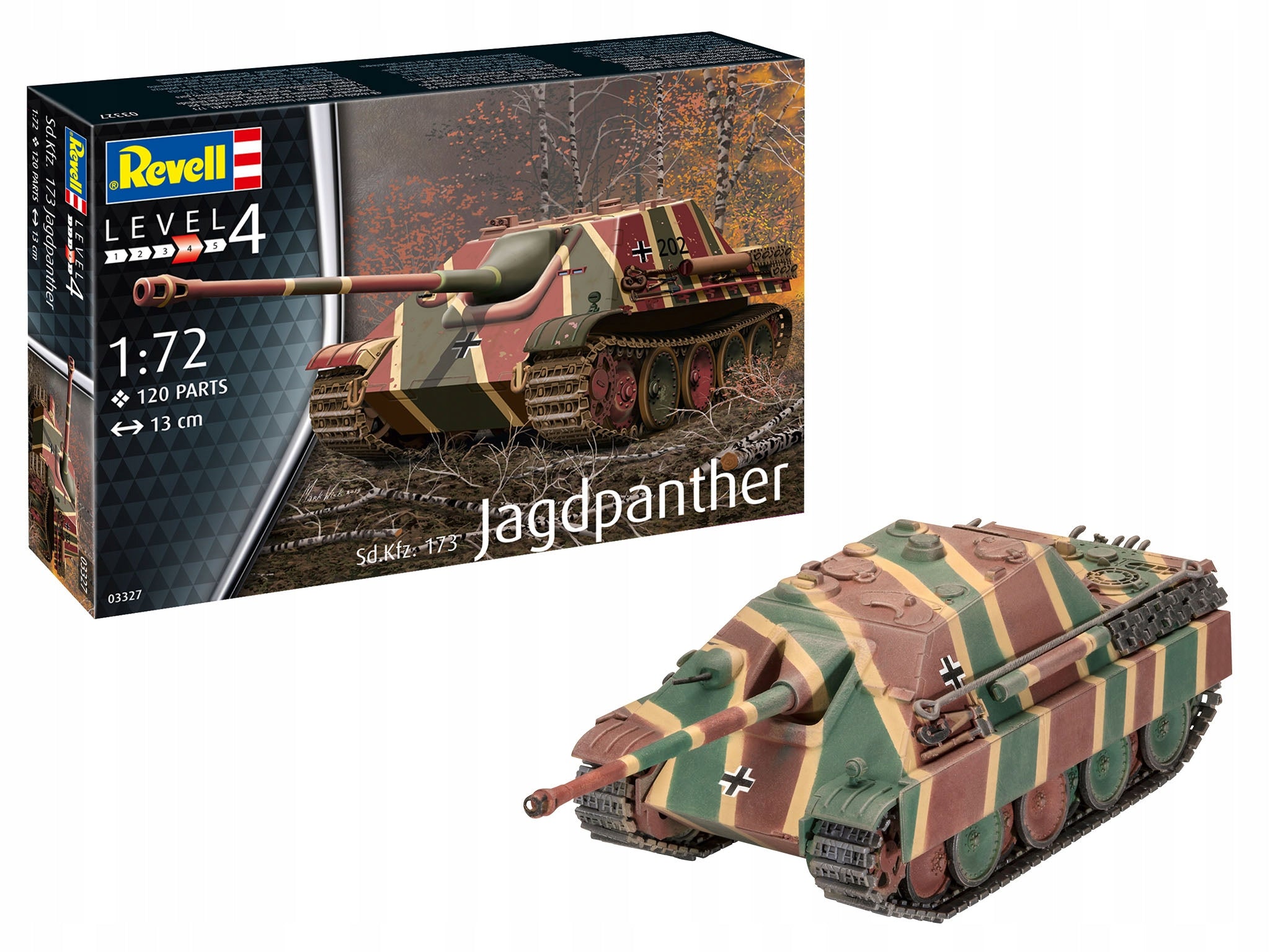 Klijuojamas tanko modelis Revell Jagdpanther Sd.Kfz.173 1:72, 120 d.