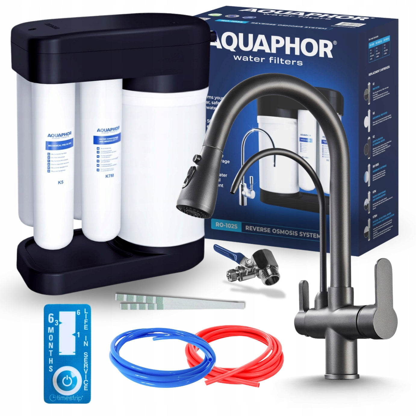REVERSE OSMOSIS FILTER DRINKING WATER KIT PZH KITCHEN THREE WAY FAUCET