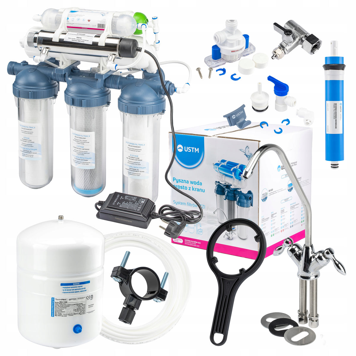 REVERSE OSMOSIS RO8-IZZY WITH UV LAMP DRINKING WATER FILTRATION SYSTEM FOR KITCHEN