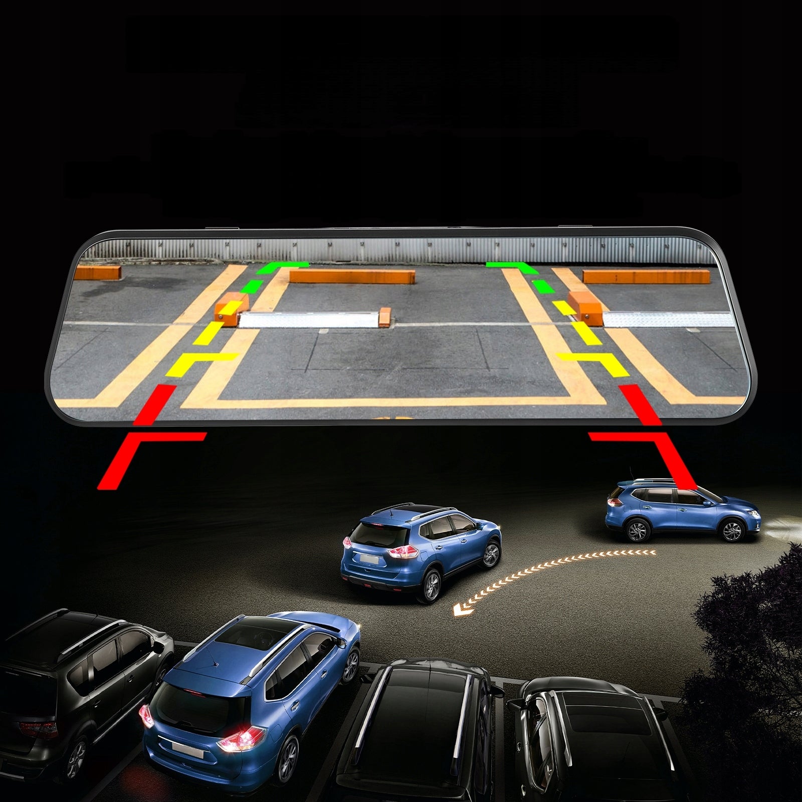 REVERSING CAMERA MIRROR DRIVING RECORDER 10” VIDEO RECORDER 1080P WIFI Model 651440013
