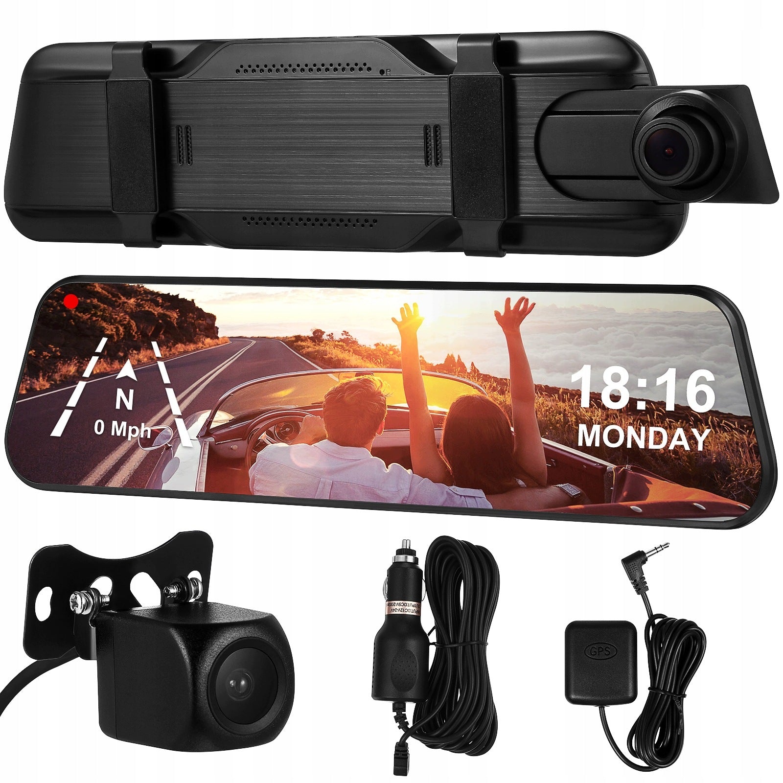 REVERSING CAMERA MIRROR DRIVING RECORDER 10” VIDEO RECORDER 1080P WIFI