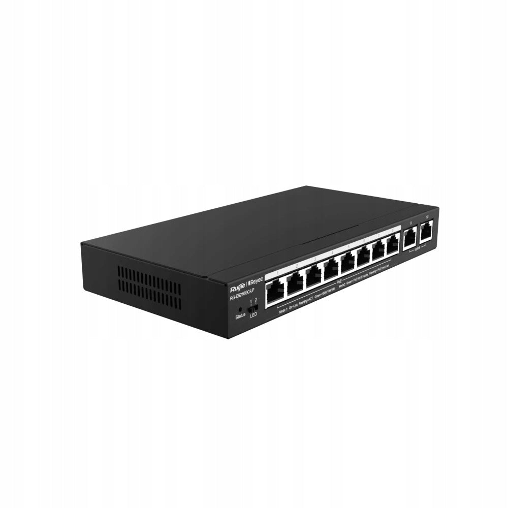 REYEE RG-ES210GC-LP MANAGED SWITCH, 10-PORT, DESKTOP, POE