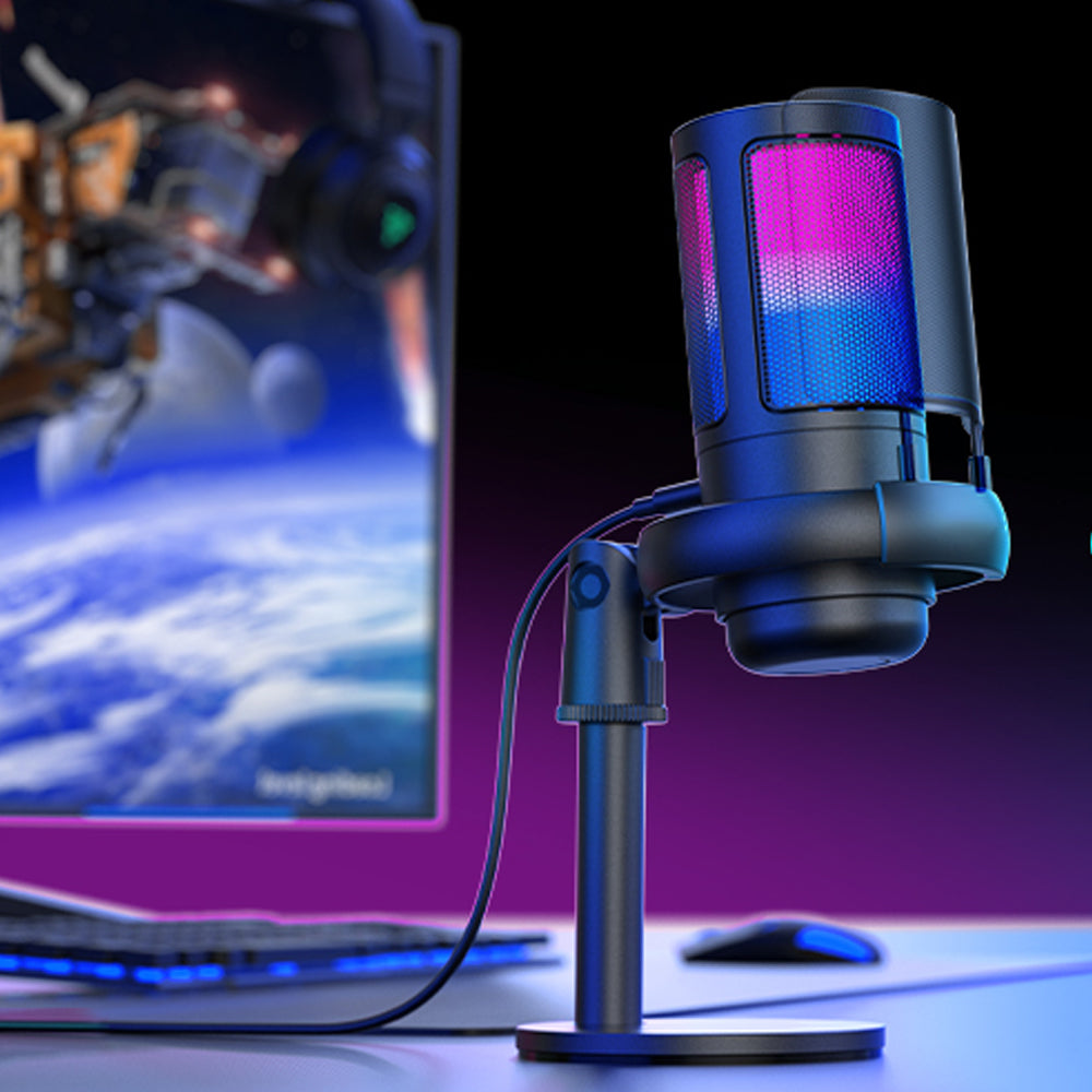 RGB CARDIOID GAMING MICROPHONE WITH MUTE AND VOLUME CONTROL Brand no brand