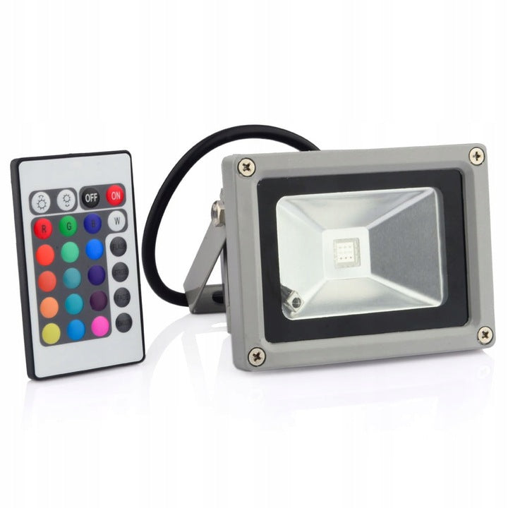 RGB LED Floodlight 10W 230V with IR Remote Control