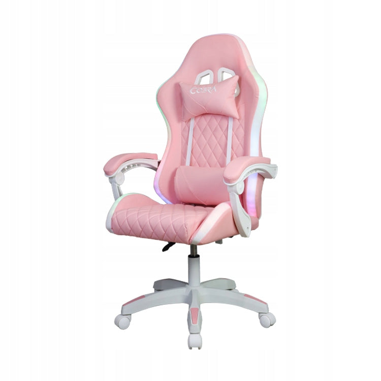 RGB LED Gaming Chair + BT Speakers COBRA WS8151 Pink Brand Cobra