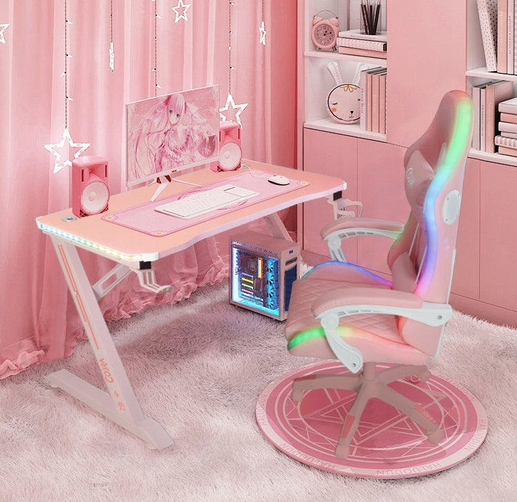 RGB LED Gaming Chair + BT Speakers COBRA WS8151 Pink Manufacturer code WS8151