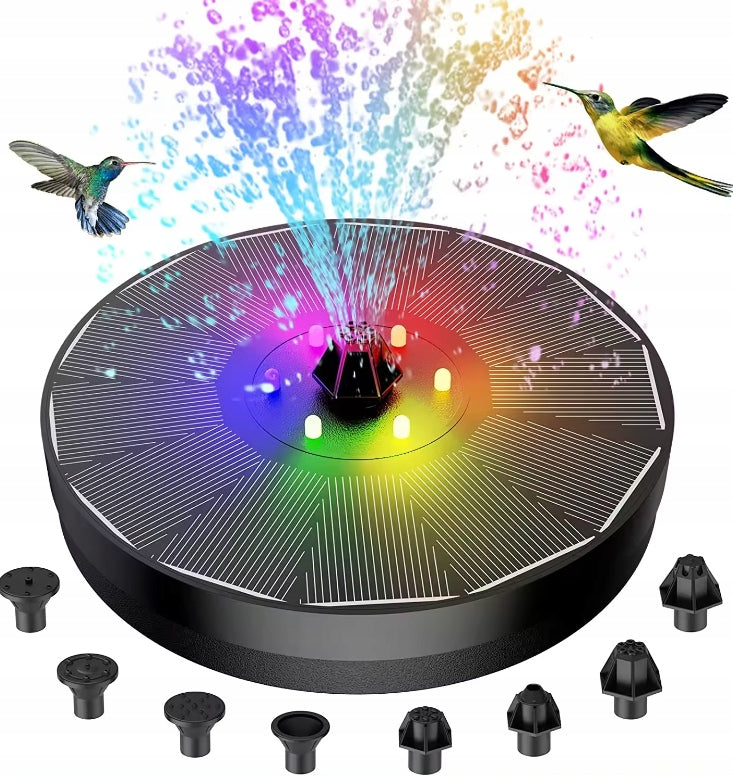 RGB Solar Fountain Floating for Water Eyelet 6 Garden Nozzles Pond 16cm Manufacturer Iso Trade