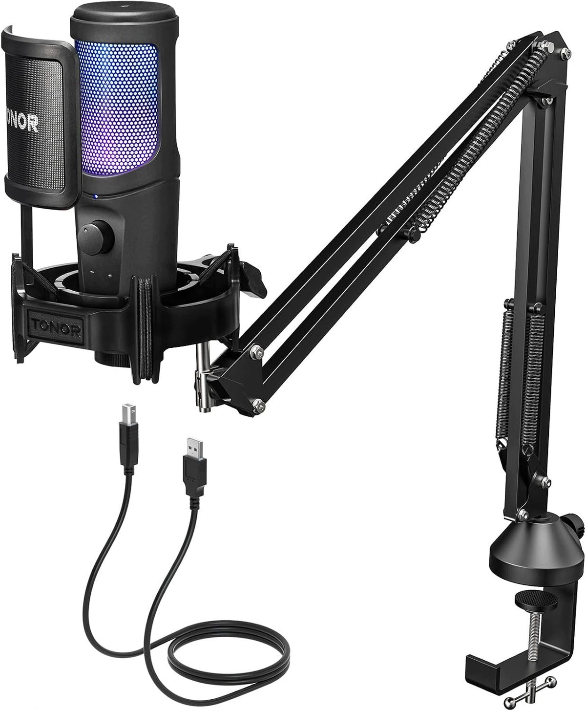 RGB USB CAPACITOR MICROPHONE FOR STREAMING PODCAST GAMES