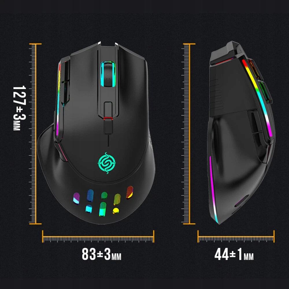 RGB Wireless Gaming Mouse Black USB Adjustable 3-Mode Switch Manufacturer no brand