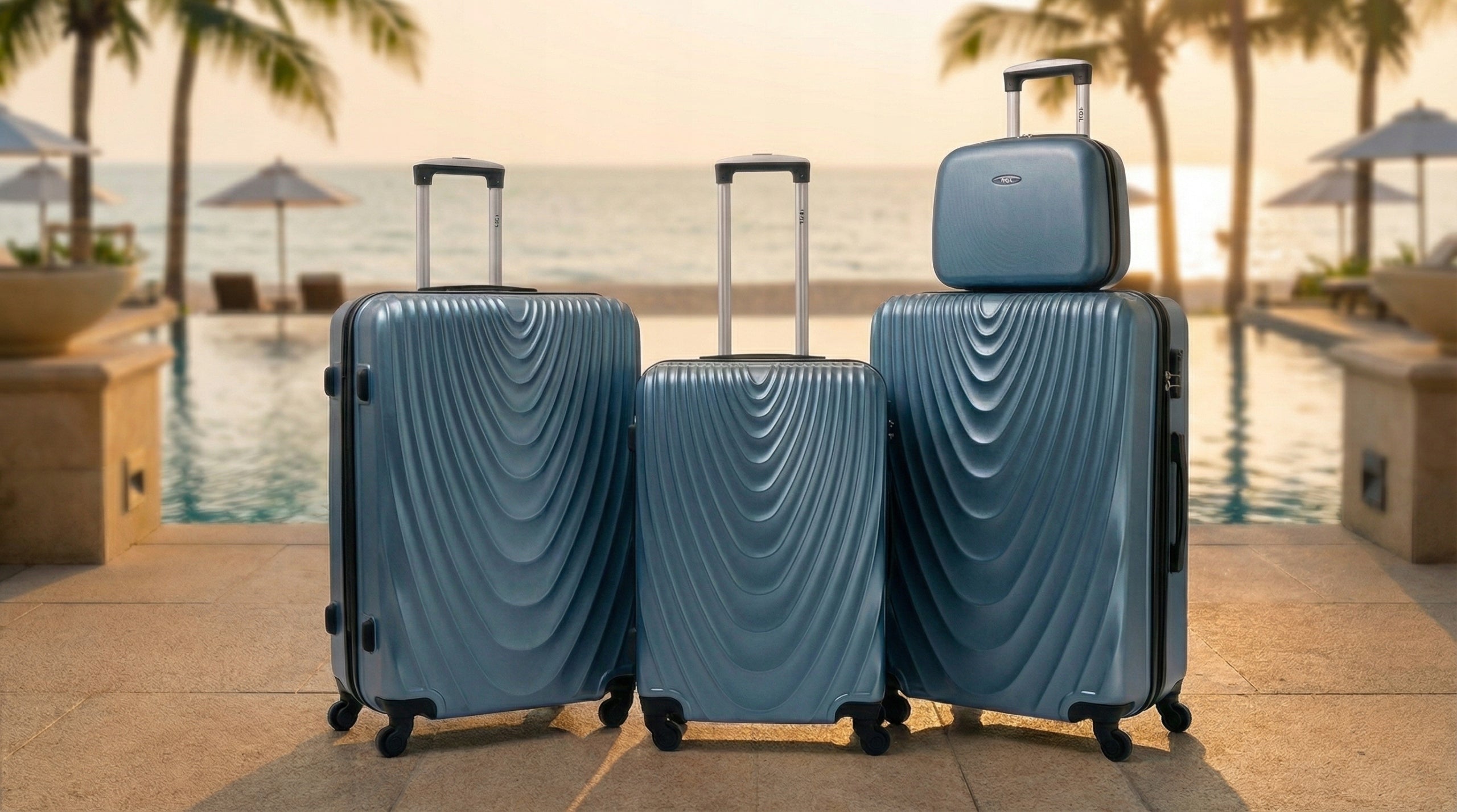 RGL Large Travel Suitcase XXL + Case Set 2in1 ABS 4 Wheels Kind hard