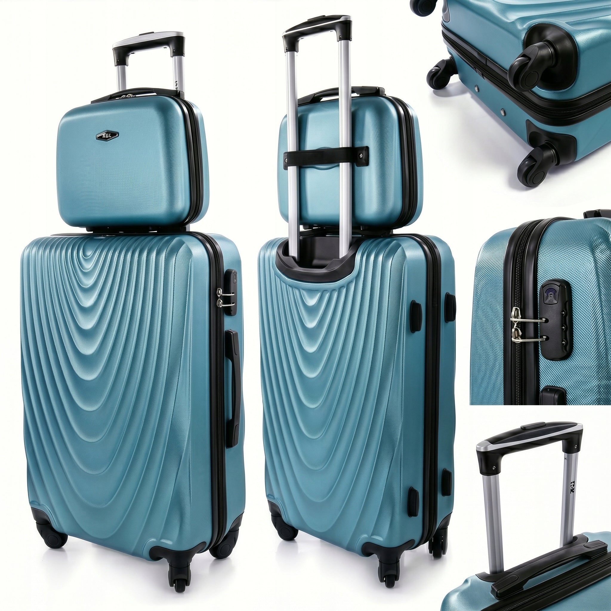 RGL Large Travel Suitcase XXL + Case Set 2in1 ABS 4 Wheels