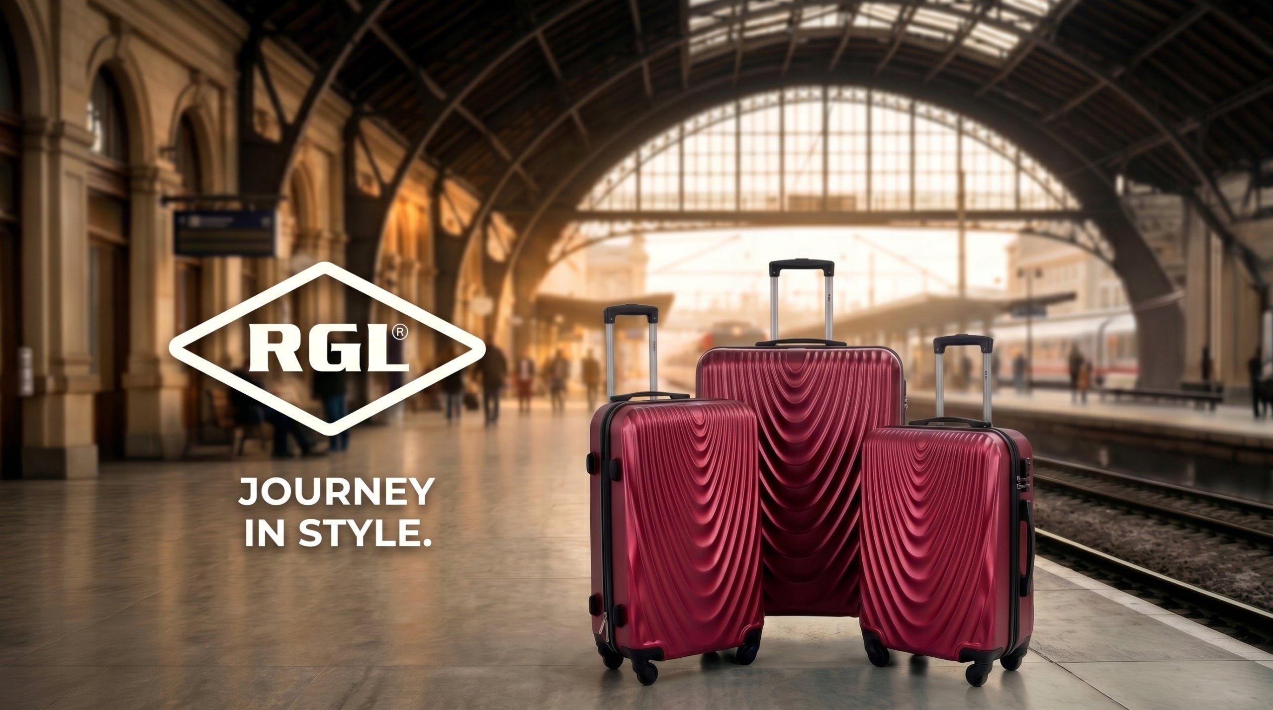 RGL Medium suitcase XL ABS travel BAG LUGGAGE 4 wheels Kind hard