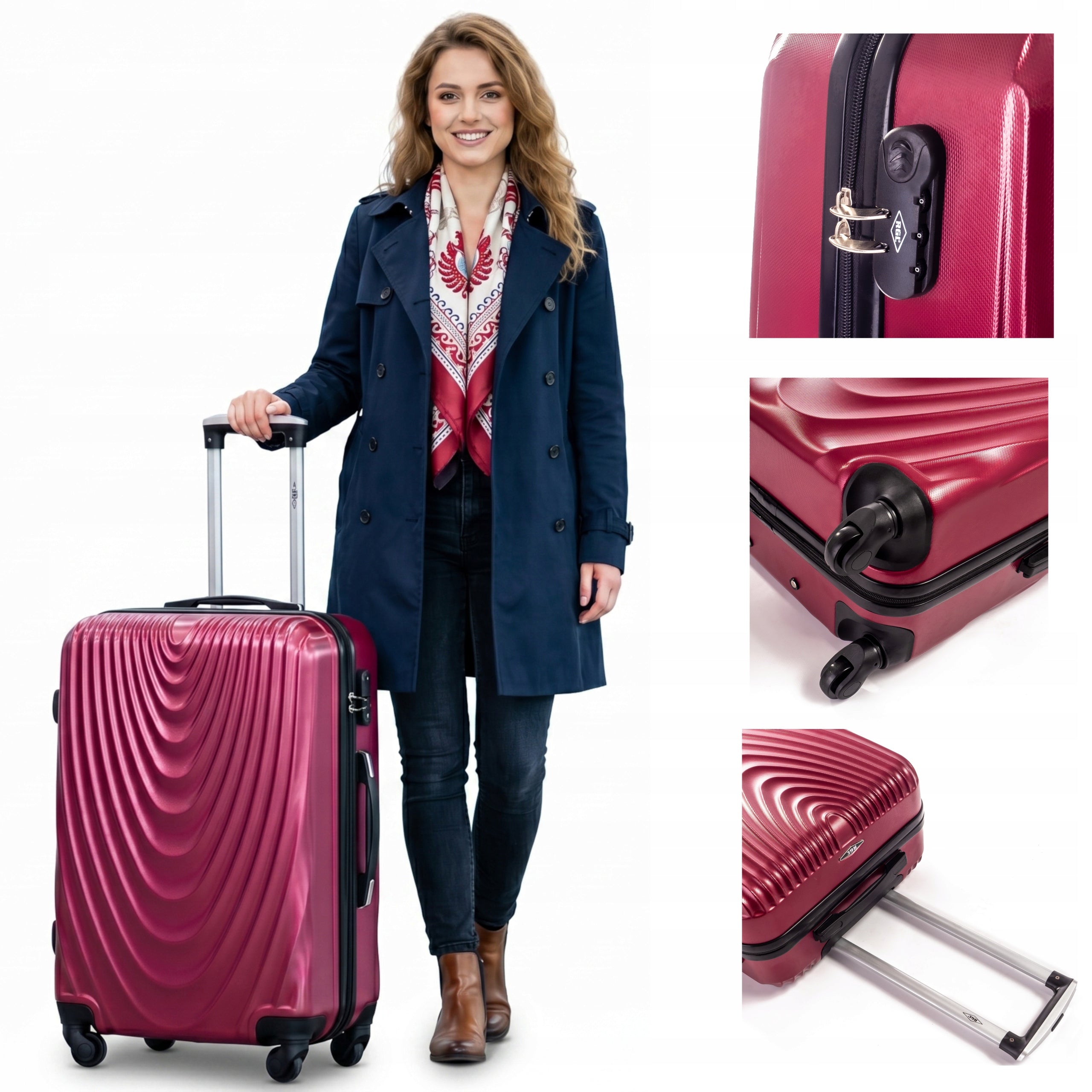 RGL Medium suitcase XL travel BAG LUGGAGE ABS