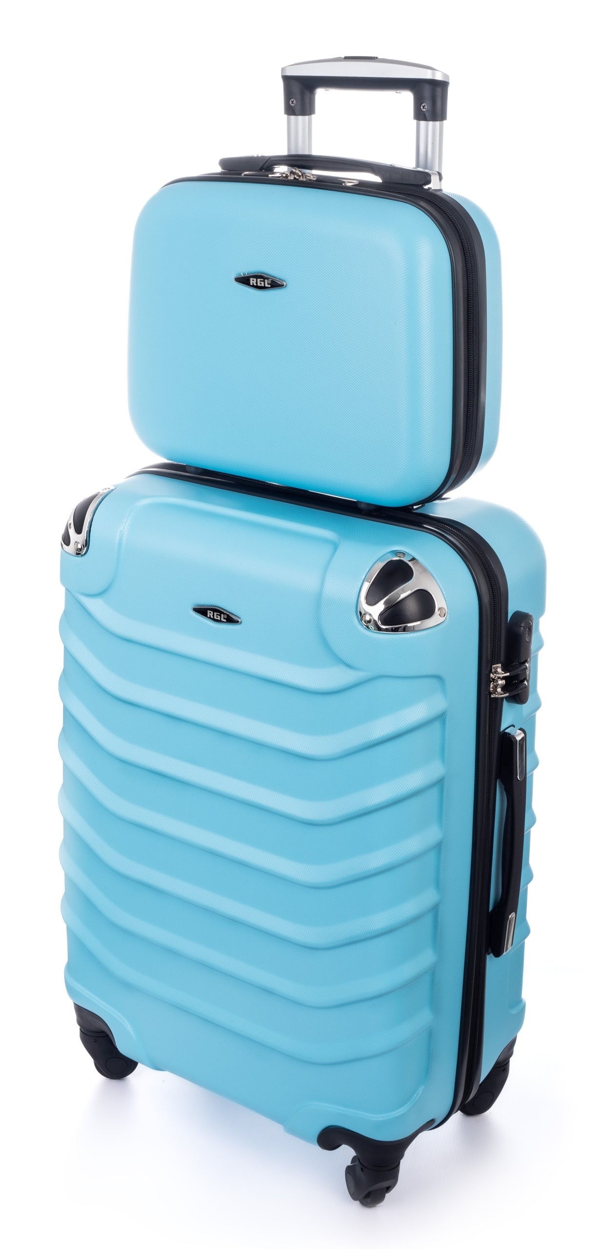 RGL Set of 2in1 Small Cabin Suitcase L + CHEST COSMETIC BAG LUGGAGE Brand RGL