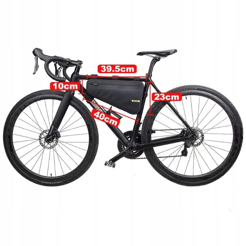 RHINOWALK BICYCLE POUCH TRIANGULAR FRAME BAG BIKE WATERPROOF TPU LARGE Color black
