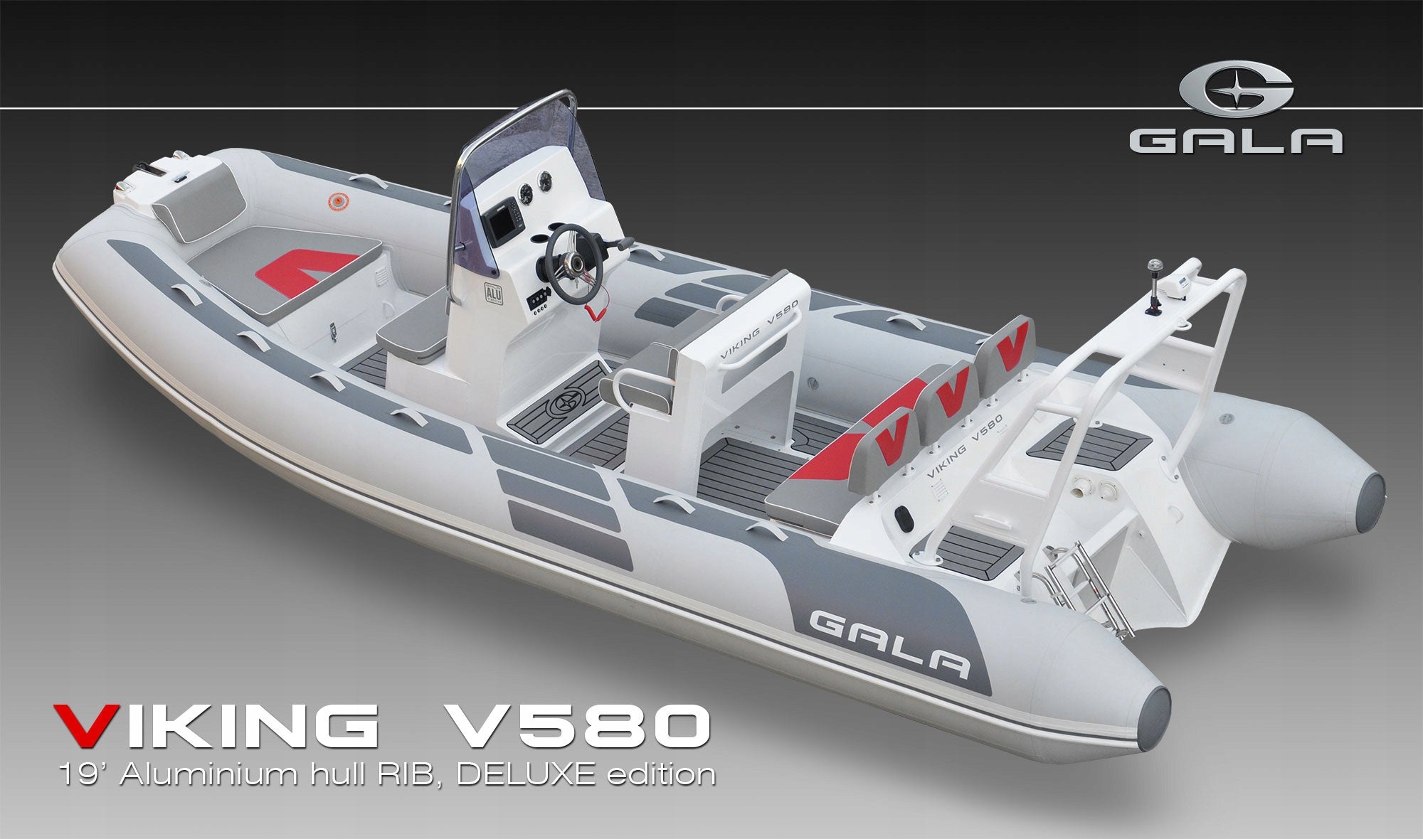 RIB Aluminum Professional Boat Pontoon Gala VIKING V580 VALMEX TOKAREX