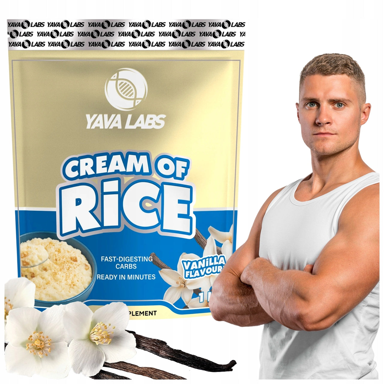 RICE GRUEL 1 KG CREAM OF RICE YAVA LABS VANILLA LIGHT FOR ATHLETES