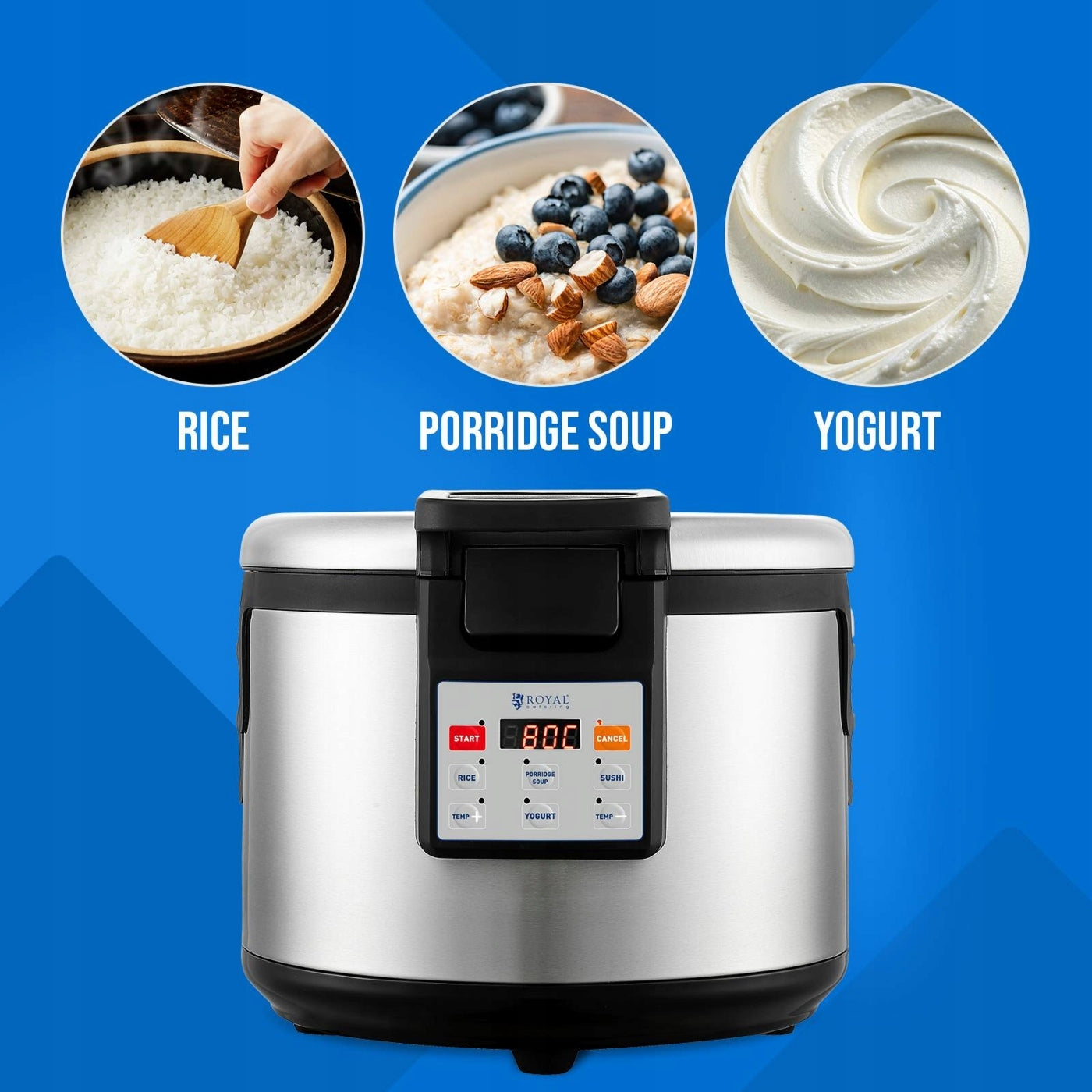 RICE HEATER - 26 L - DIGITAL TEMPERATURE SETTING: 40-80°C - Dominant color silver/gray