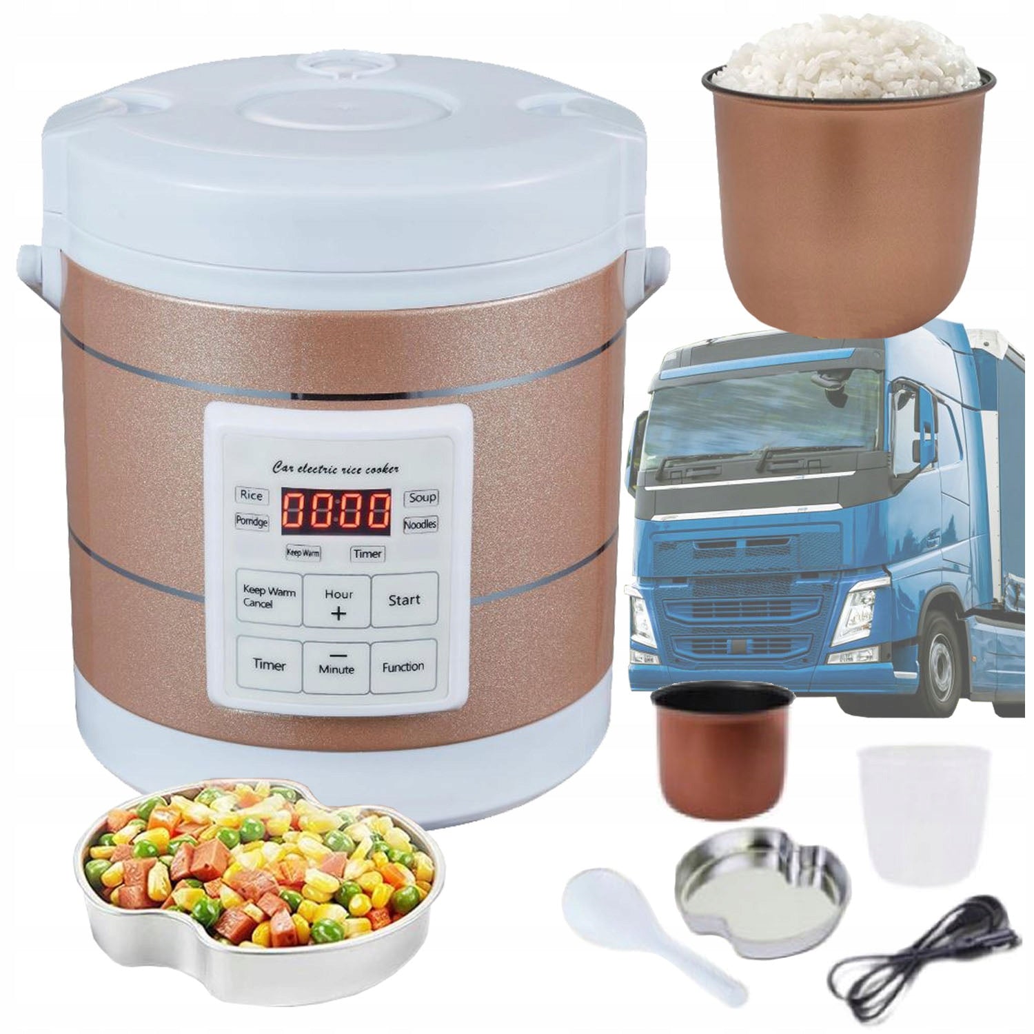 RICE MAKER MULTICOOKER car 1,6l 12V 24V CAMPING TIR BUS