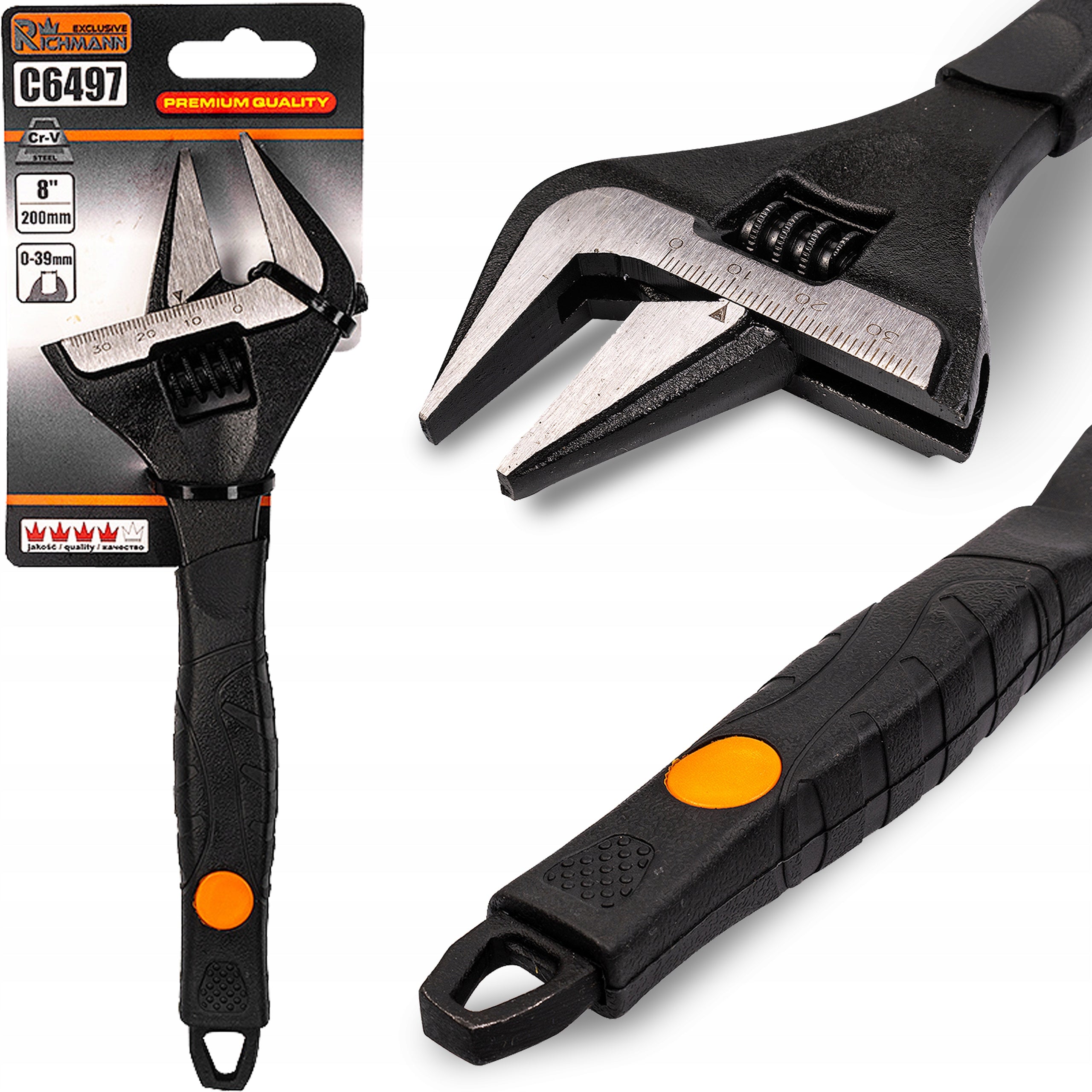 RICHMANN ADJUSTABLE WRENCH SWEDE 8'' 39MM CRV WIDE