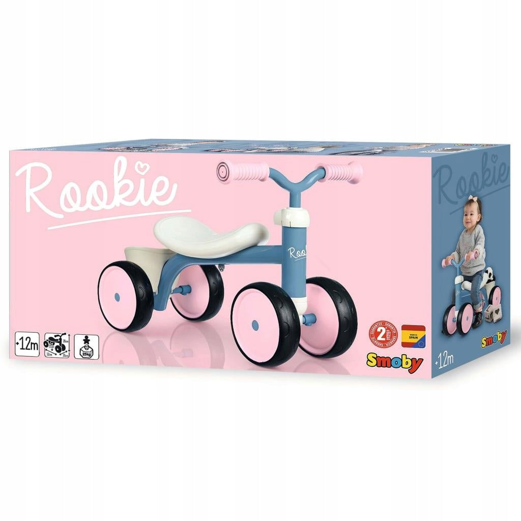 RIDER ROOKIE RIDE-ON FOUR-WHEELED BIKE 12M+ PINK SMOBY 12M+ Frame steel