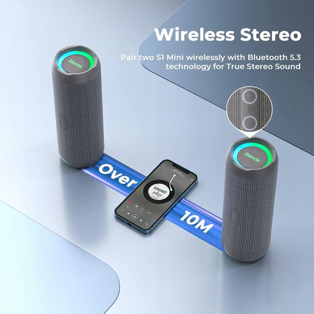 RIENOK 30W IPX7 Waterproof Outdoor Bluetooth 5.3 Speaker Manufacturer code Rienok