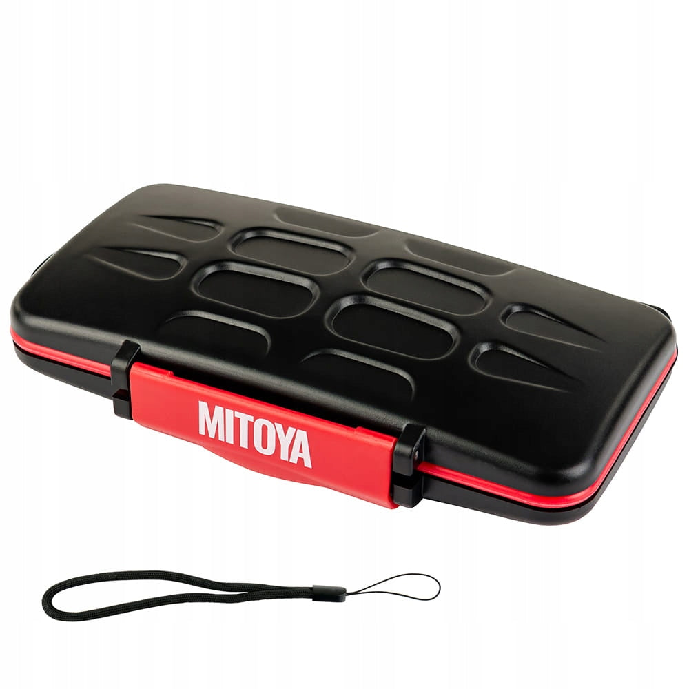 RIGID CASE ORGANIZER FOR 12 MEMORY CARDS SD MICROSD MITOYA Model MITOYA RED CASE