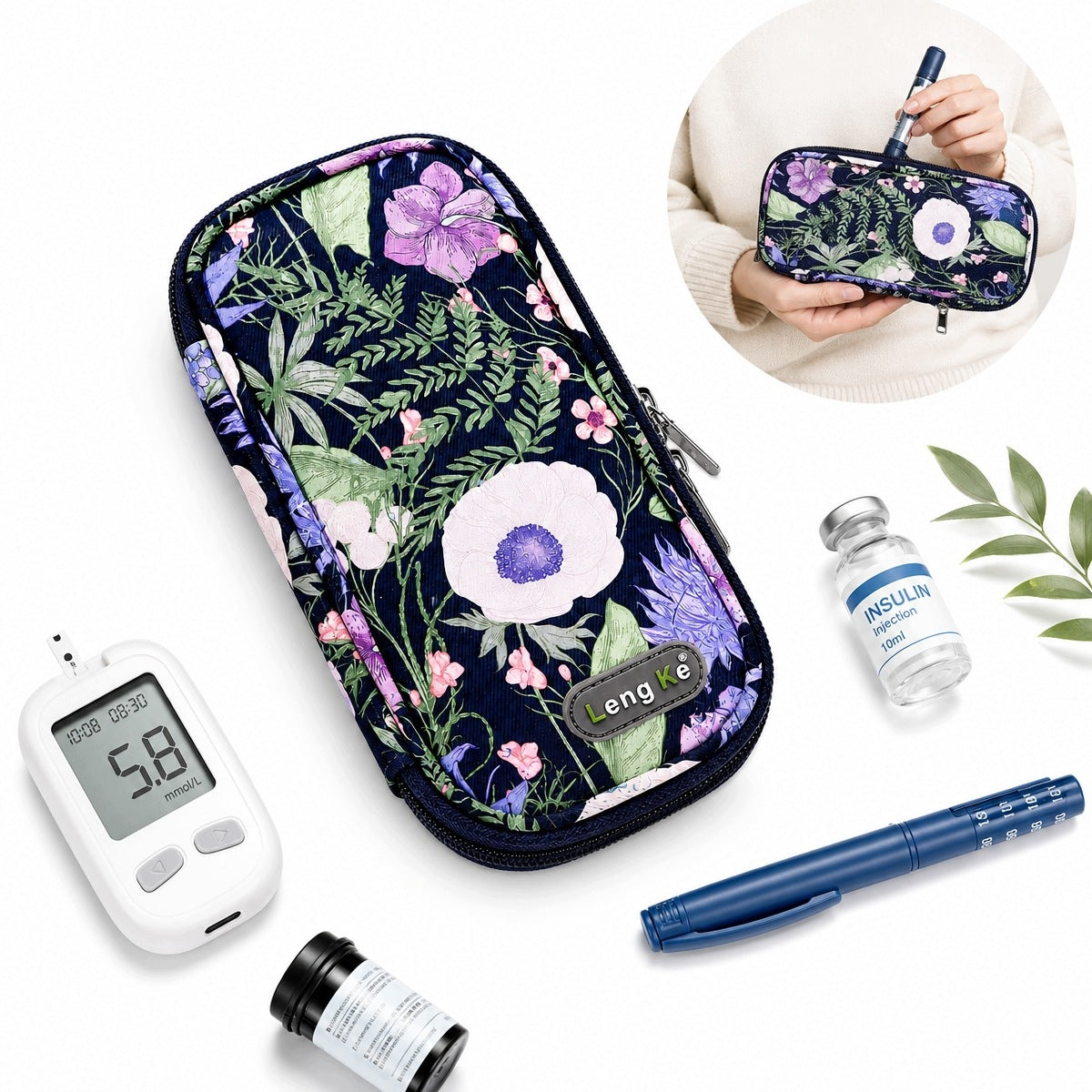 RIGID FOR STORING INSULIN + 2 PCS BAG COOLING CARTRIDGE