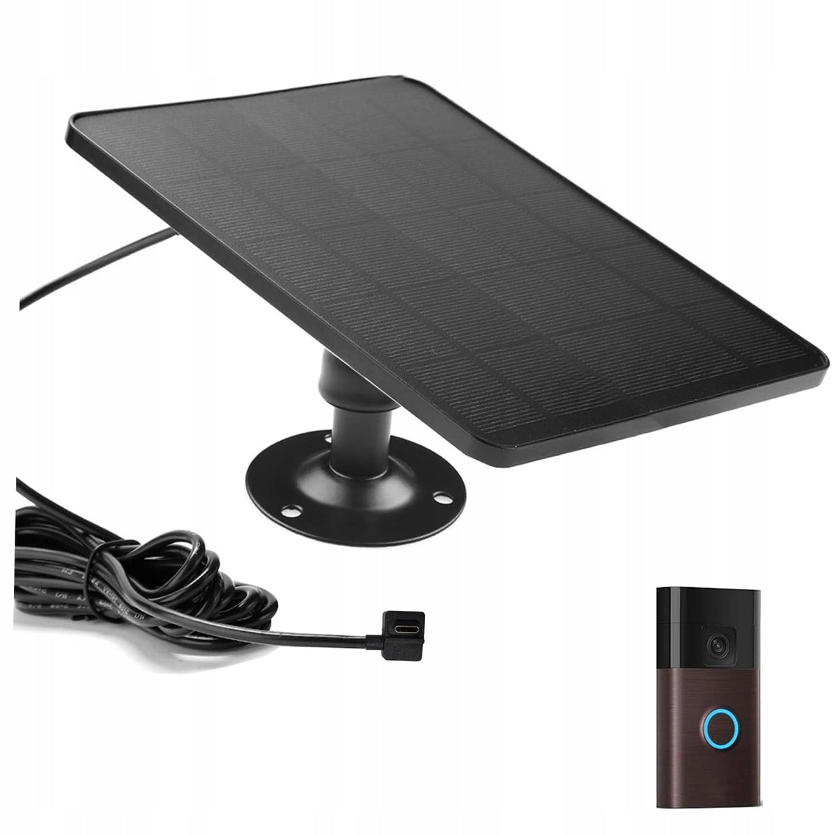 RING Solar Charger 5W For USB-C Video Doorbell Black