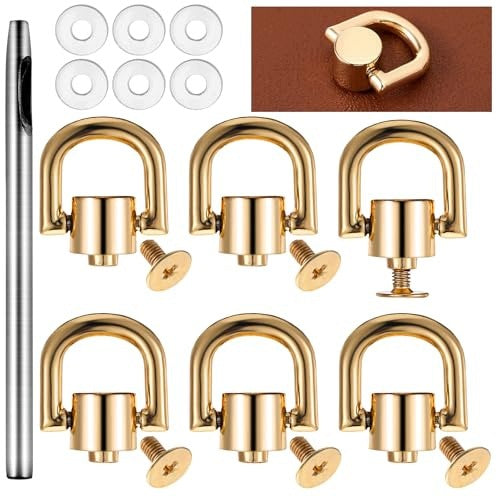 RINGS TYPE D ROTATING RIVETS FOR LEATHER BAG SET OF 6 Brand no brand