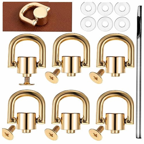 RINGS TYPE D ROTATING RIVETS FOR LEATHER BAG SET OF 6