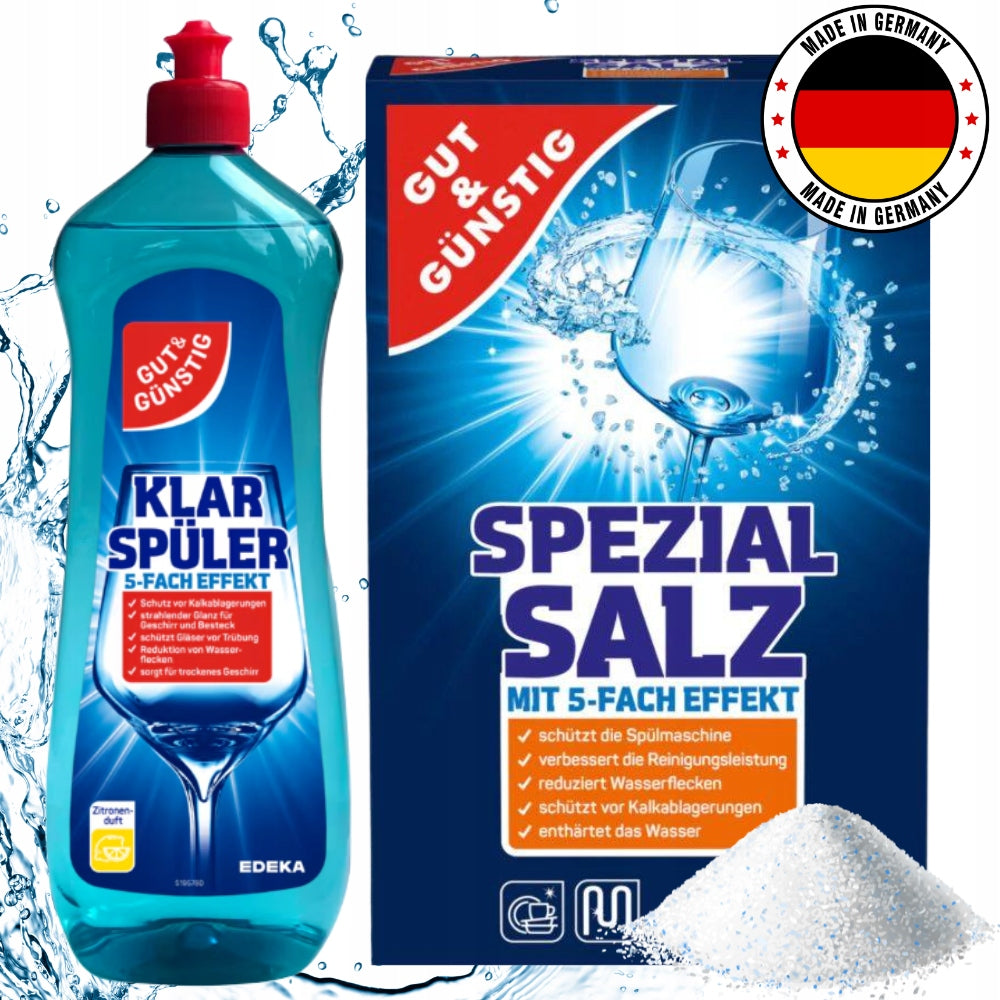 RINSE AID AND SALT FOR DISHWASHER G&G 1L + 2KG GERMAN SET