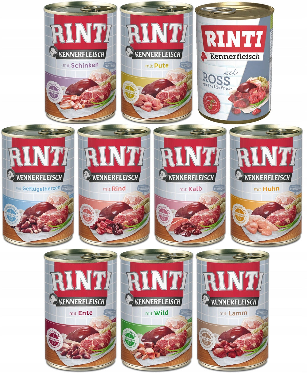 RINTI KENNERFLEISCH can | DOG FOOD | MIX OF FLAVORS 10 x 400g