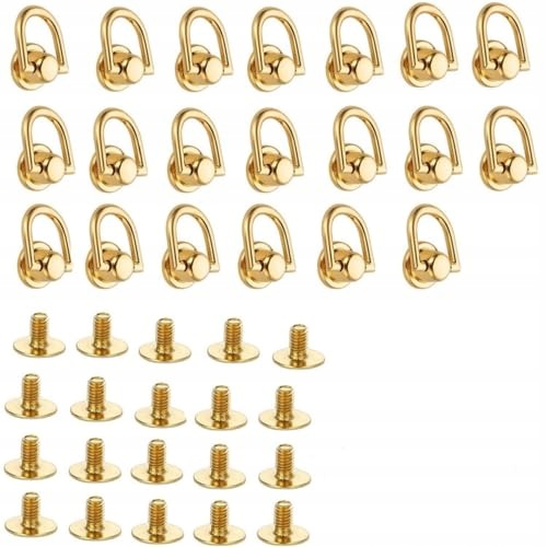 RIVETS D RING SWIVEL METAL FOR LEATHER STRAP HANDBAG 20 PCS. leather Brand no brand