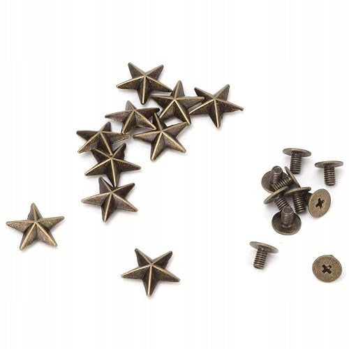 RIVETS METAL STARS FOR SHOES BAGS 10 PCS ZINC leather ORNAMENTS