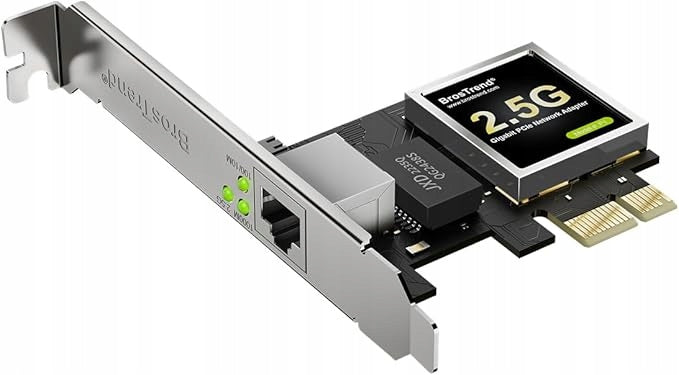 RJ45 NIC Network Card with Ultra Low Profile 2,5GB BrosTrend Holder
