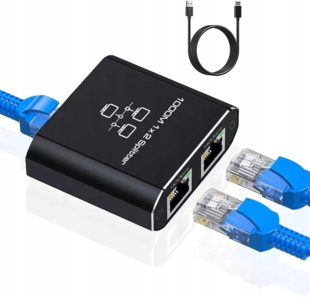 RJ45 SPLITTER ADAPTER Ethernet Switch 2 Ports 1000Mbps K4302