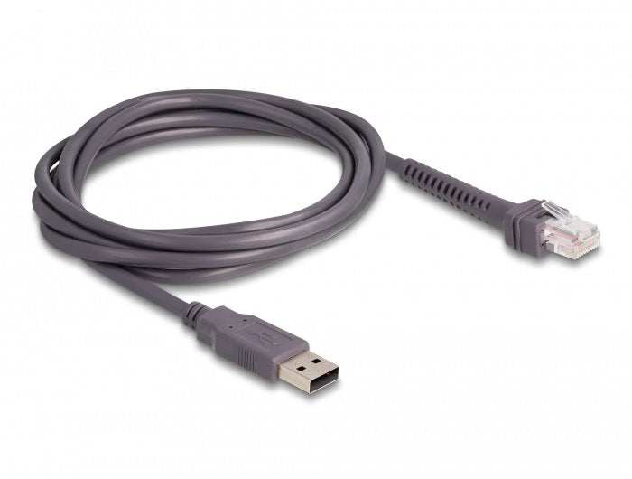 RJ50 10-pin code scanner cable–USB 2.0 Type-A 2 m Delock 90599 Packaging status original