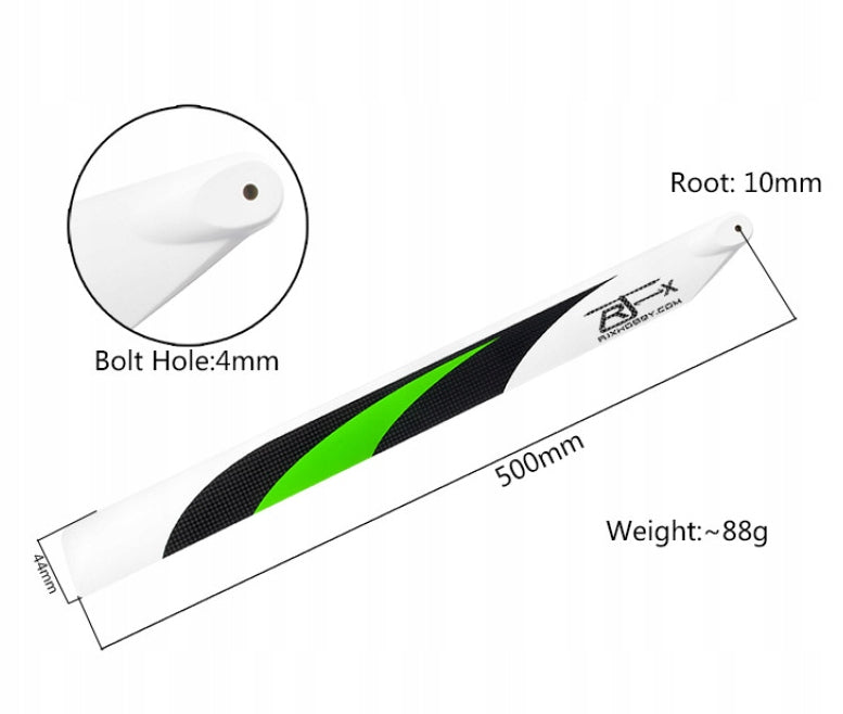 RJX 500 Vector Premium CF FBL 500mm Carbon Shovels For RC Helicopter Manufacturer code Vector Premium CF FBL