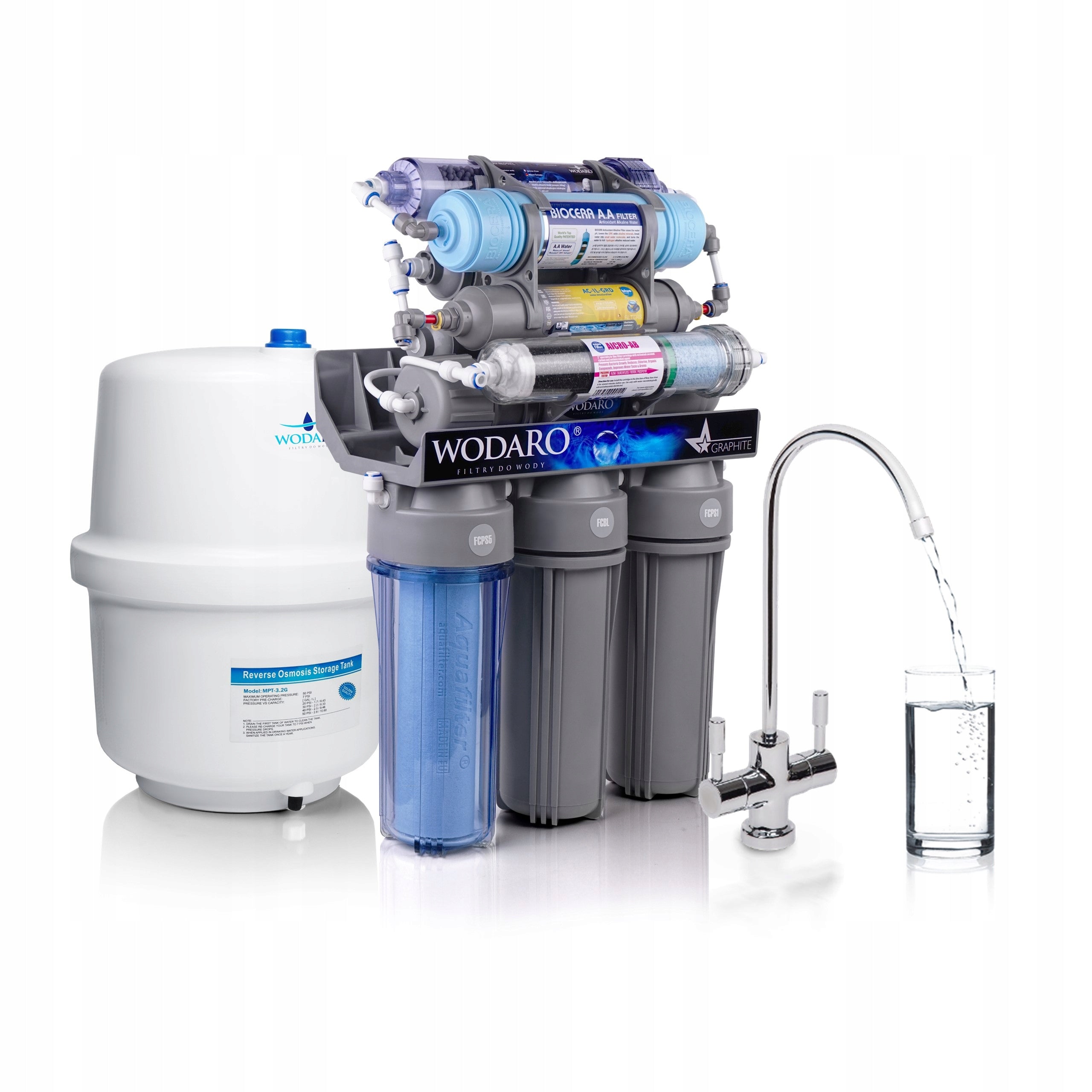 RO10 osmosis filter for drinking water structuring ionizer wodaRO GRAPHITE Brand wodaRO