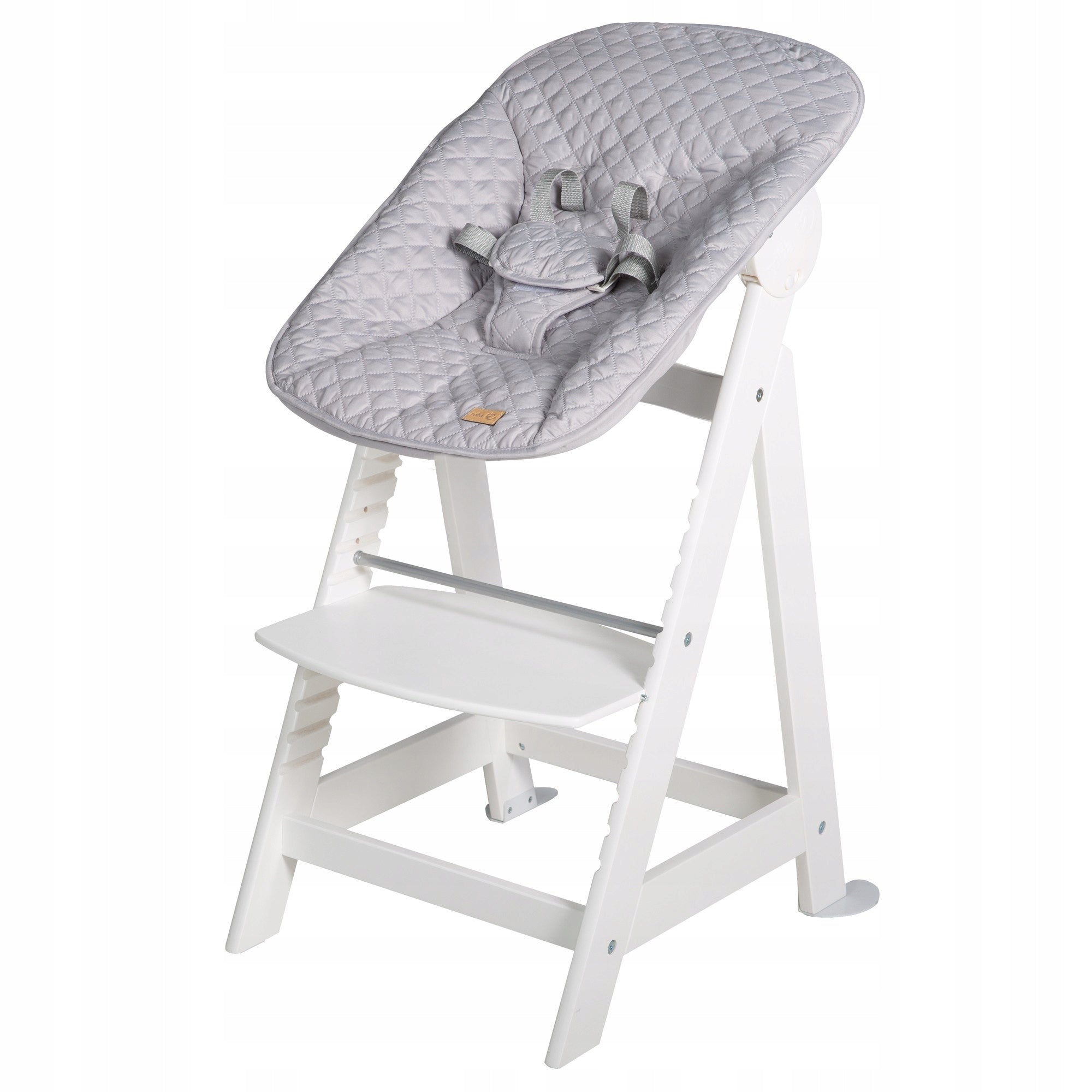 ROBA HIGH CHAIR WITH LOUNGER 2IN1 BORN UP - WHITE AND GRAY