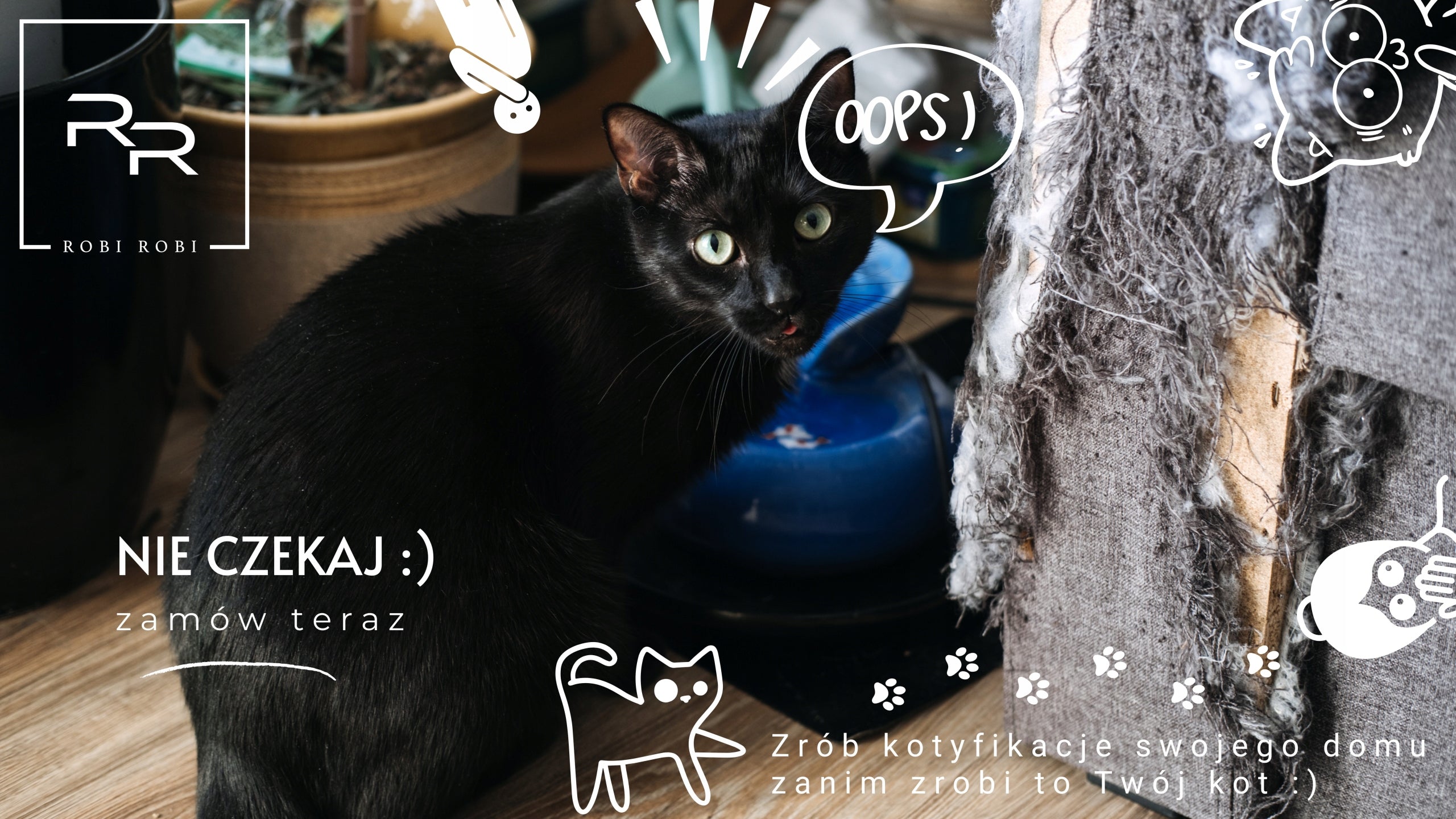 ROBI ROBI Cat Costume Kit OSB - S V2 (P15-N) Trade name Zestaw mebli dla kota na ścianę - OSB - S V2 (P15-N)