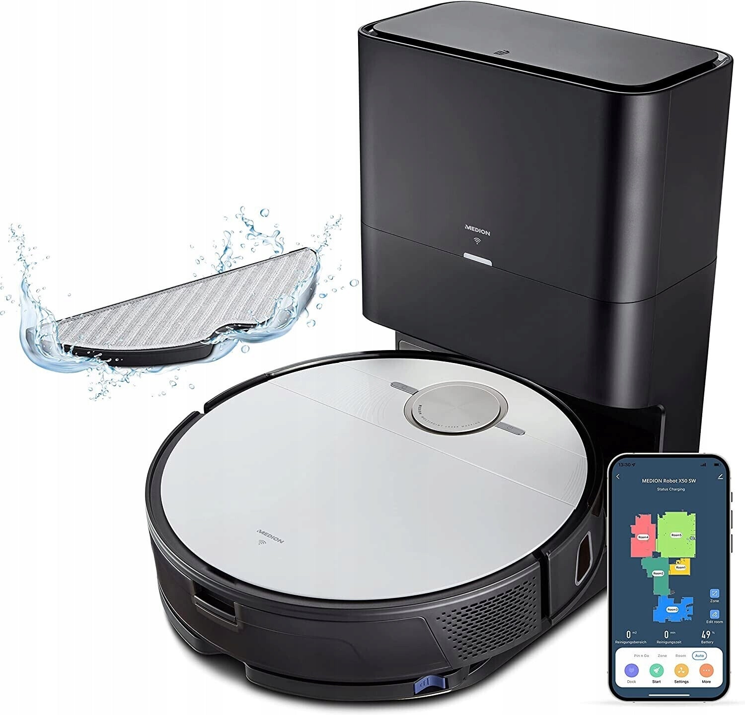 ROBOT CLEANING 2IN1 SELF-EMPTYING LASER MOPPING THE MOST POWERFUL 8000PA