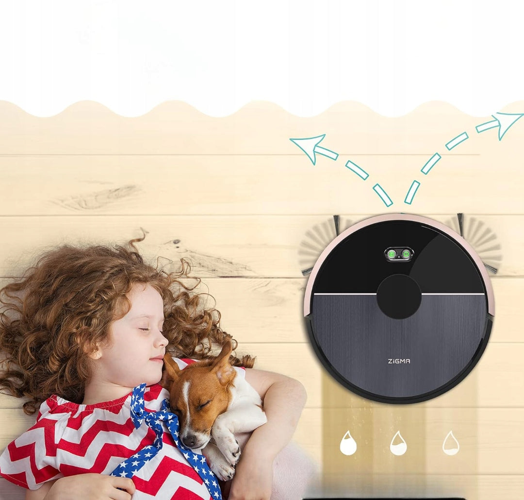 ROBOT CLEANING MOPPING VACUUM CLEANER ZIGMA SPARK 4000PA GYROSCOPE SIRI HIT Brand Zigma