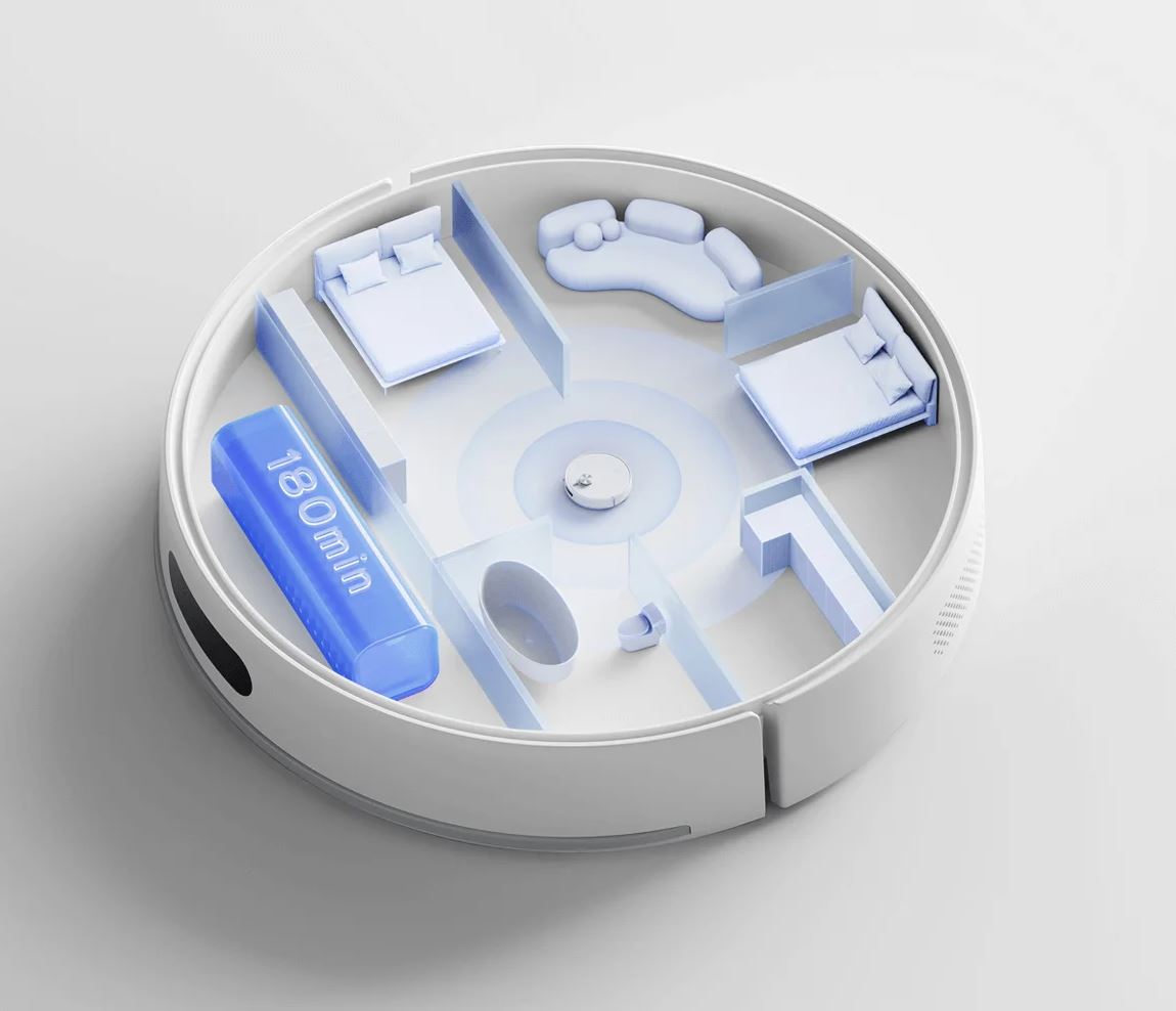 ROBOT CLEANING SOLID WITH SENSOR VACUUM MOPPING FUNCTION 180MIN Dominant color white