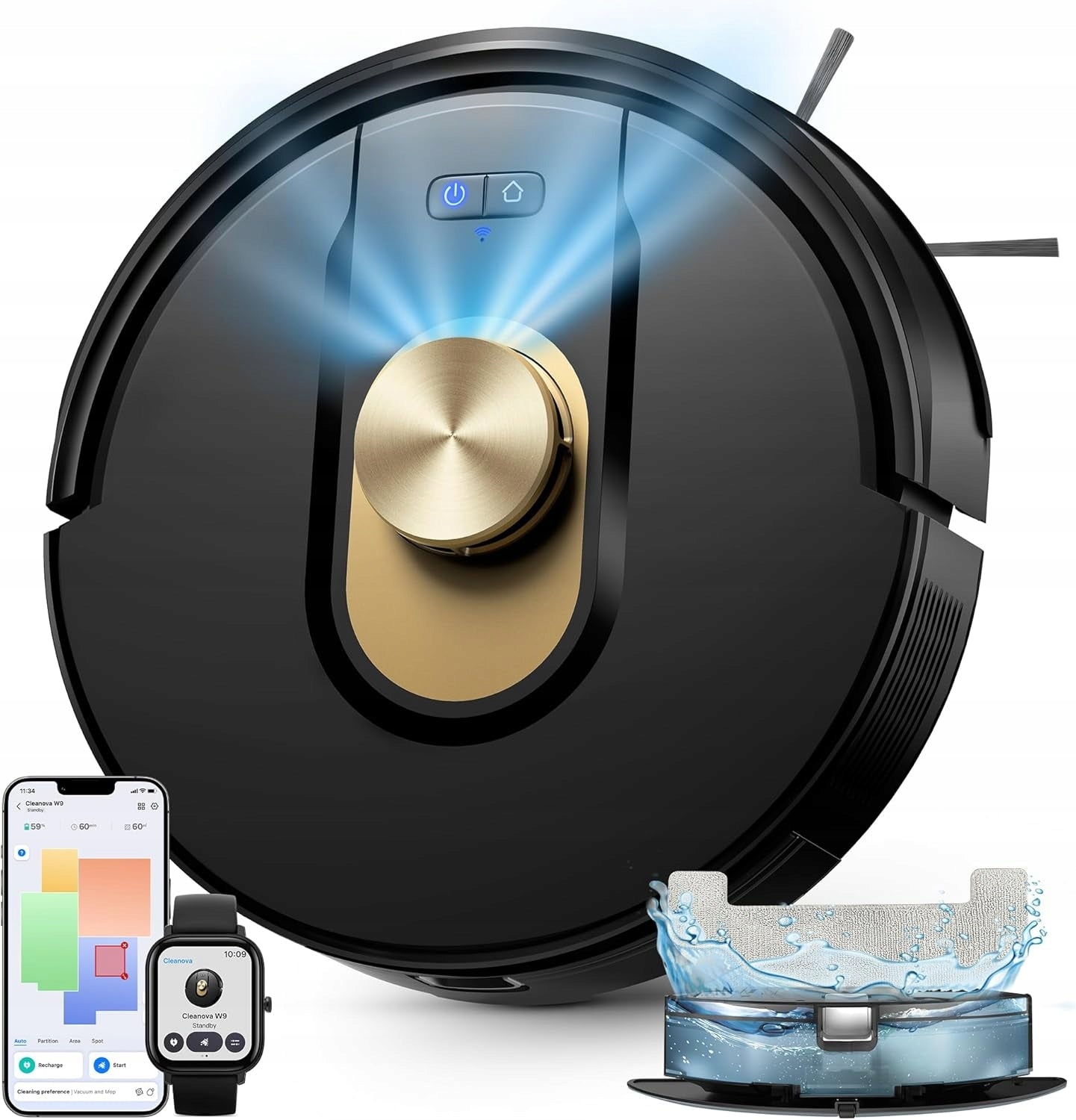 ROBOT CLEANING VACUUM CLEANER AUTOMATIC MOP Vexilar Cleanova W9