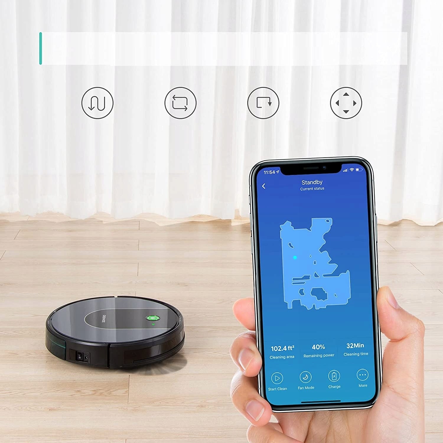 ROBOT CLEANING VACUUM CLEANER sensor 6 modes BASE REMOTE CONTROL Manufacturer code 25E09000057