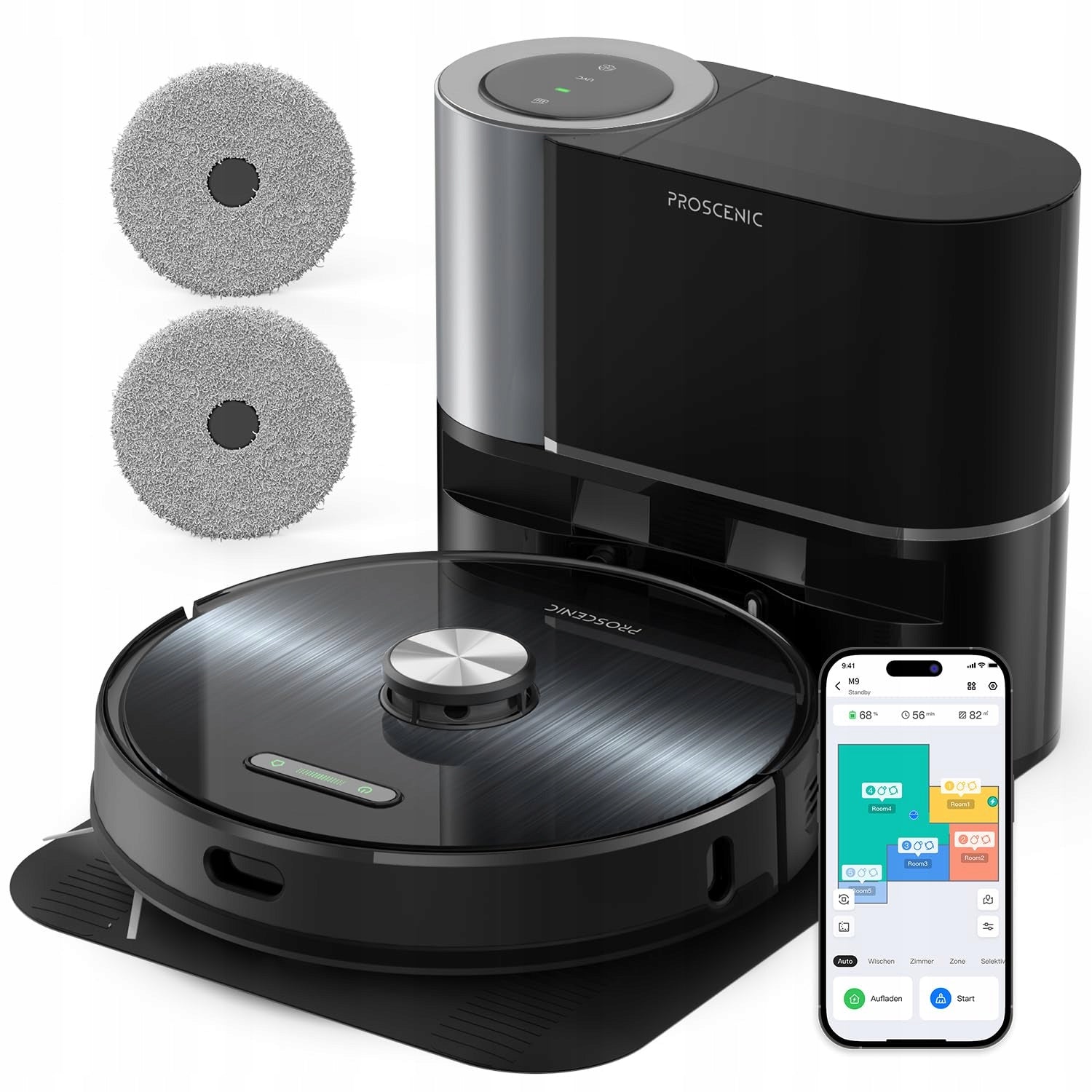 ROBOT CLEANING WITH MOPPING 25000PA SELF-CLEANING STATION AI
