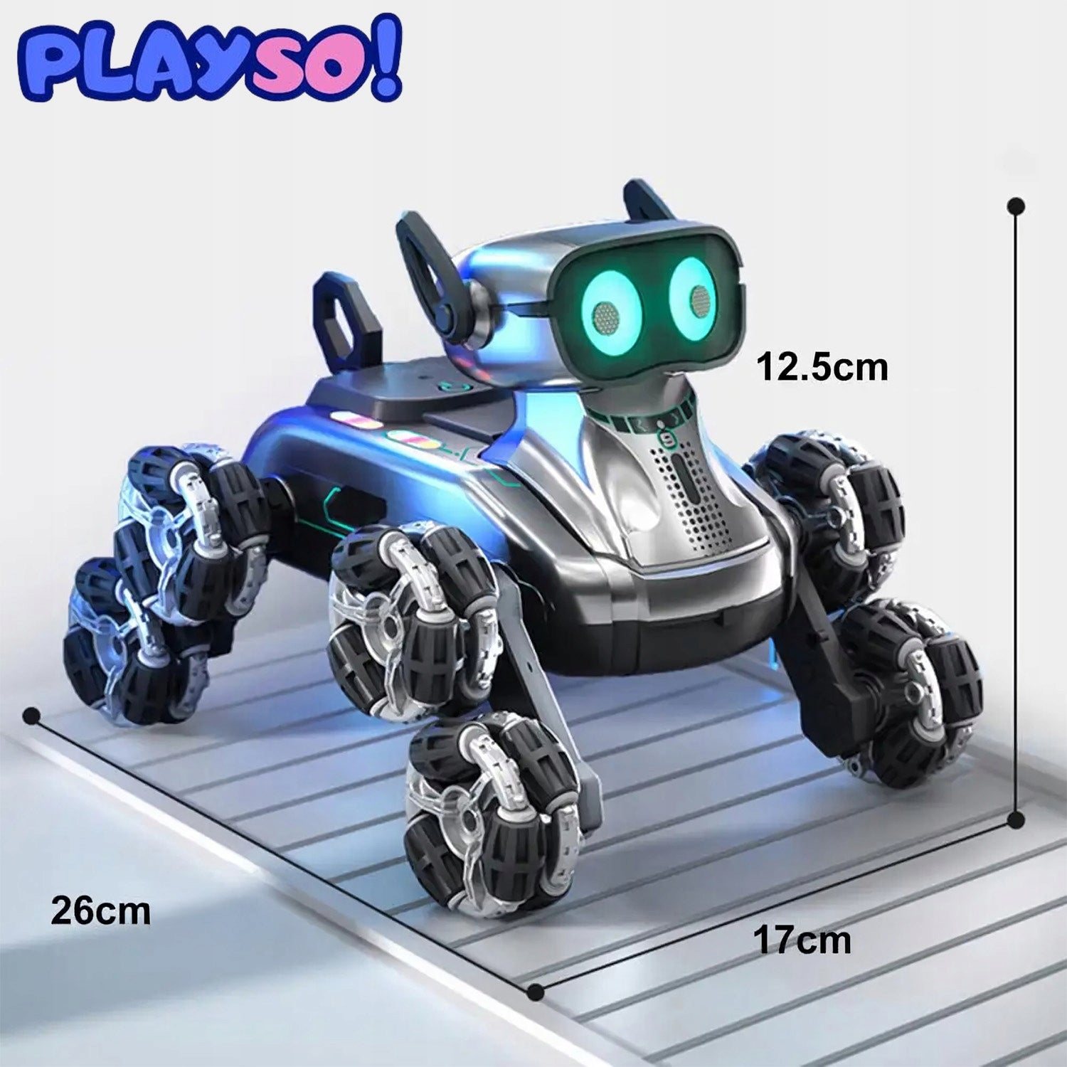 ROBOT DOG FOR REMOTE CONTROL AND GESTURES REMOTE CONTROLLED INTERACTIVE 8 WHEELS STUNTS Brand no brand