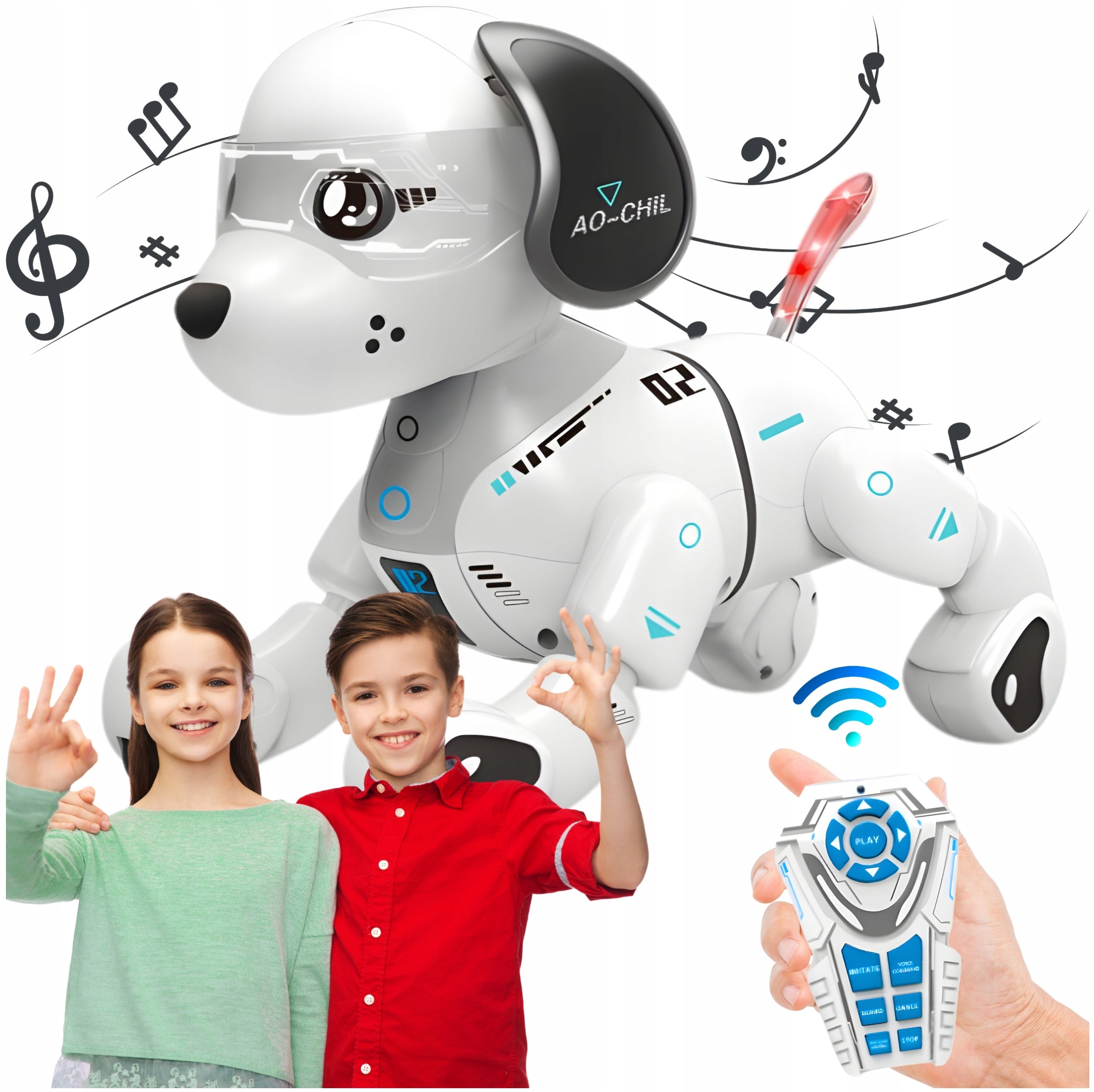 ROBOT DOG INTERACTIVE REMOTE CONTROLLED R/C RESPONDS TO COMMANDS 3+